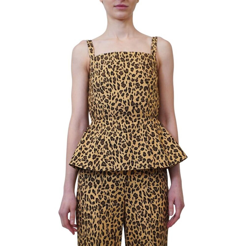 Adam Lippes Womens Square Neck Peplum Top